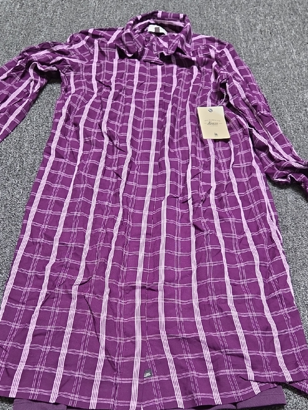 (#1) Bass Purple Plaid Long Sleeve Dress